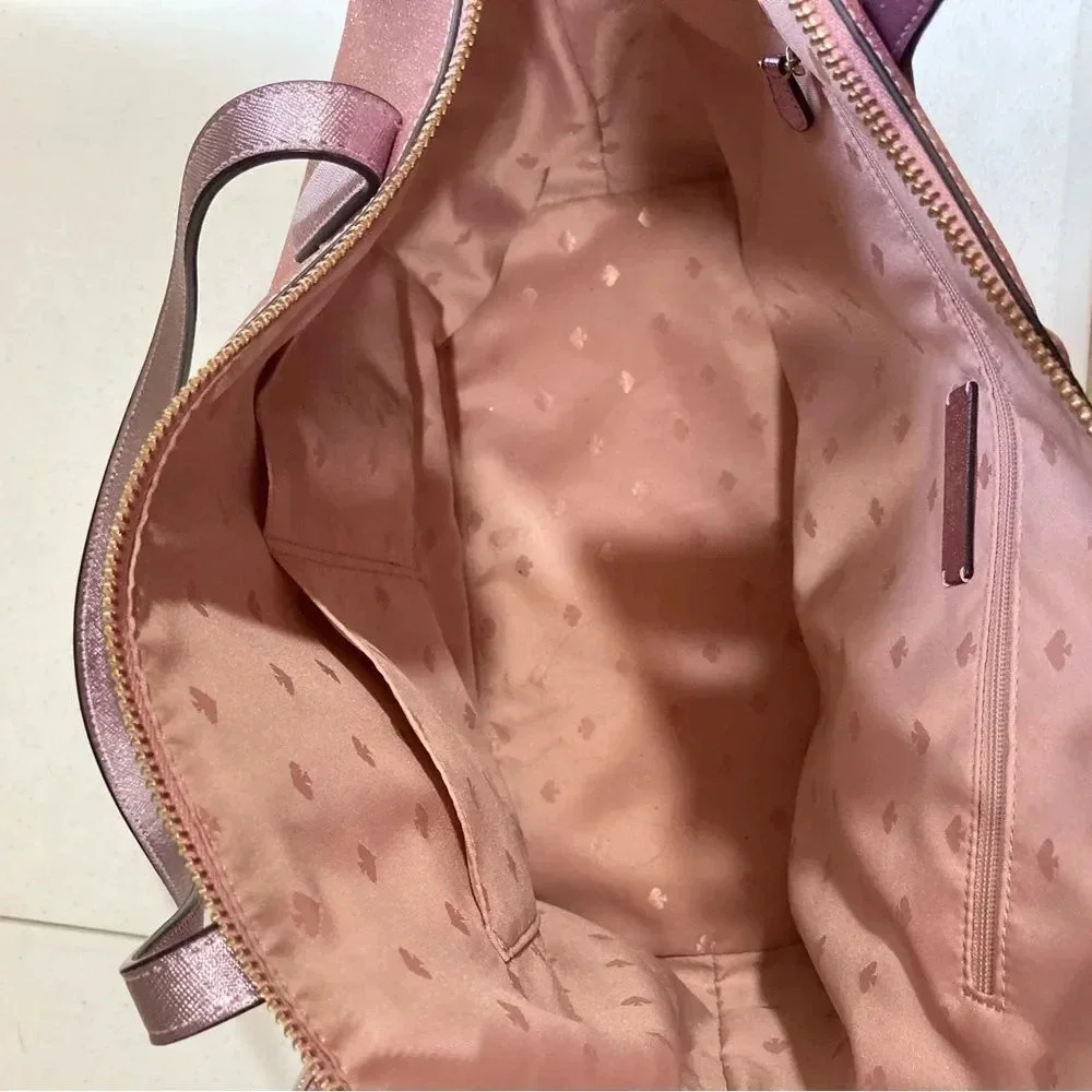 KATE SPADE Lola Glitter Tote & Wallet Pink Set